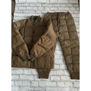 Men's Cabela's Premier Goose Down Puffer Jacket & Pants Set Tan M